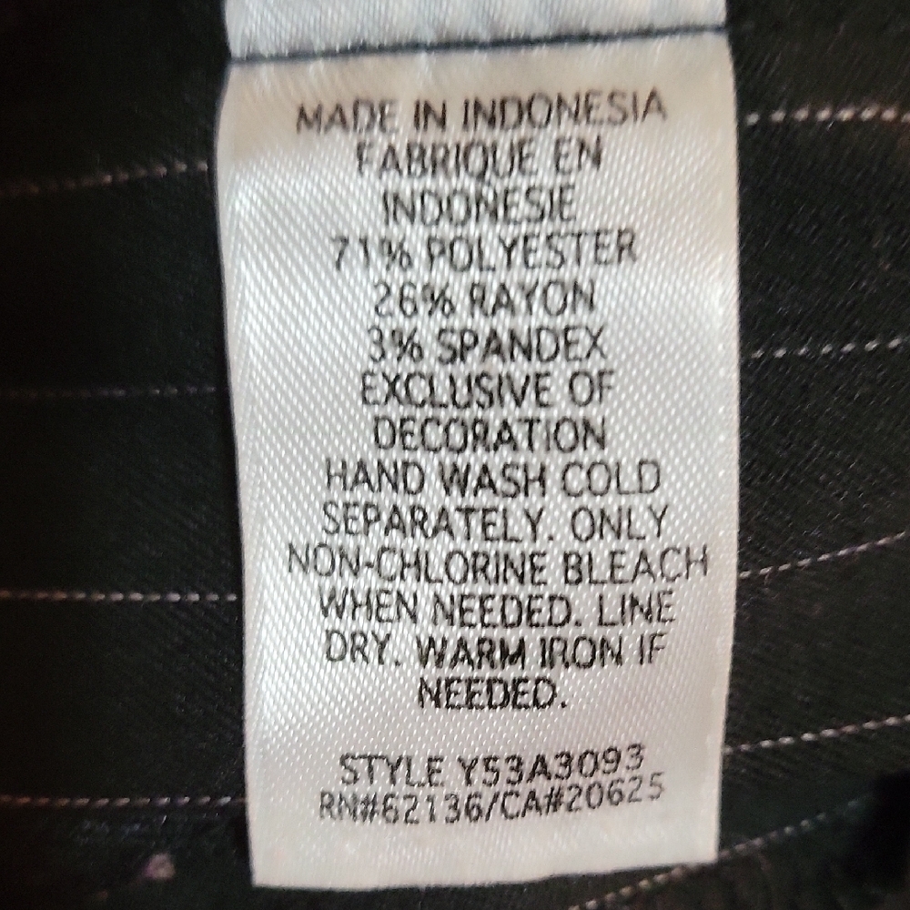 Guess Black Pinstripe Wide Leg Pants - Picture 7 of 9